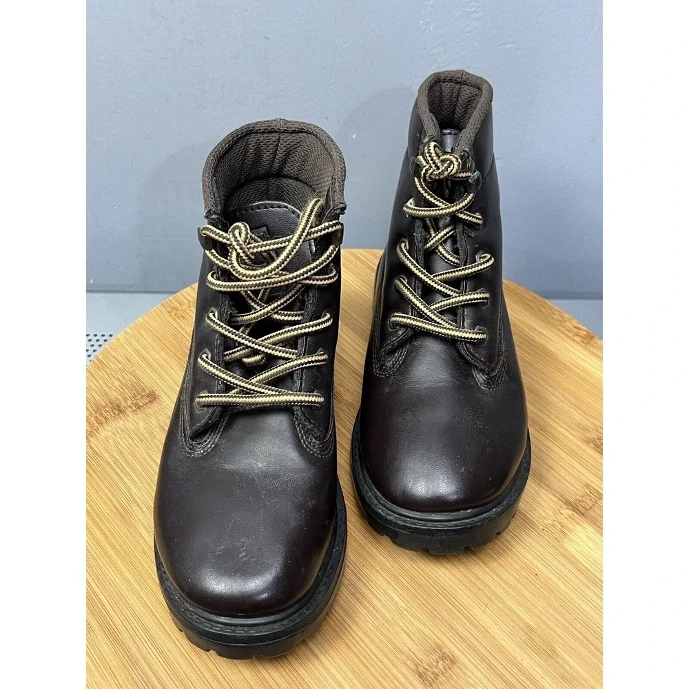 Rocawear Boots Boys Size 1 Brown Ankle Work Boot Lace Up Lug Sole‎ Logo RW106112